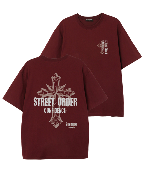 VANNWORKS(バンワークス)の「CROSS STREET 半袖Tシャツ (VS0227) バーガンディ(Tシャツ/カットソー・メンズ・その他・SMALL/MEDIUM/LARGE/X-LARGE/XX-LARGE)」の1枚目の写真