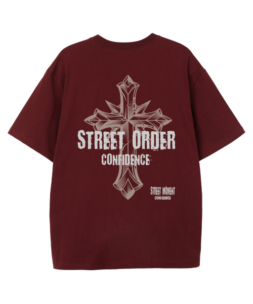 VANNWORKS(バンワークス)の「CROSS STREET 半袖Tシャツ (VS0227) バーガンディ(Tシャツ/カットソー・メンズ・その他・SMALL/MEDIUM/LARGE/X-LARGE/XX-LARGE)」の3枚目の写真