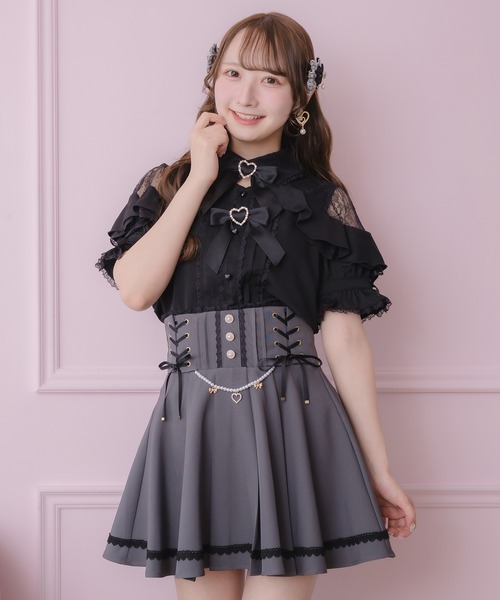 ROJITA(ロジータ)の「レース切替ボリュームフリルブラウス(シャツ/ブラウス・レディース・ピンク/ホワイト/ブラック/ボルドー・FREE)」の18枚目の写真