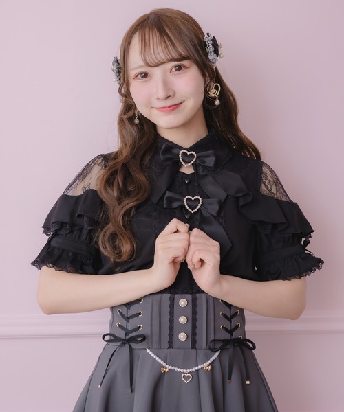 ROJITA(ロジータ)の「レース切替ボリュームフリルブラウス(シャツ/ブラウス・レディース・ピンク/ホワイト/ブラック/ボルドー・FREE)」の16枚目の写真