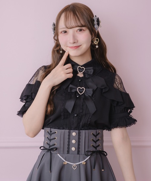 ROJITA(ロジータ)の「レース切替ボリュームフリルブラウス(シャツ/ブラウス・レディース・ピンク/ホワイト/ブラック/ボルドー・FREE)」の17枚目の写真