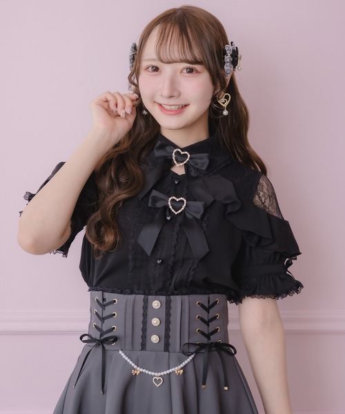 ROJITA(ロジータ)の「レース切替ボリュームフリルブラウス(シャツ/ブラウス・レディース・ピンク/ホワイト/ブラック/ボルドー・FREE)」の20枚目の写真