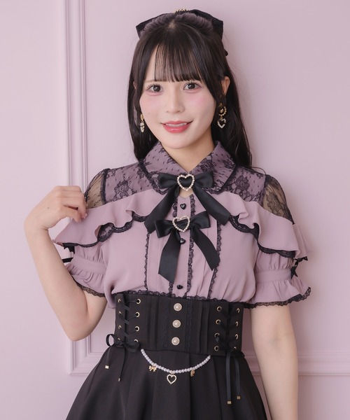 ROJITA(ロジータ)の「レース切替ボリュームフリルブラウス(シャツ/ブラウス・レディース・ピンク/ホワイト/ブラック/ボルドー・FREE)」の13枚目の写真