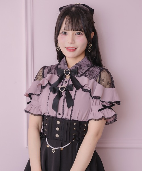 ROJITA(ロジータ)の「レース切替ボリュームフリルブラウス(シャツ/ブラウス・レディース・ピンク/ホワイト/ブラック/ボルドー・FREE)」の14枚目の写真