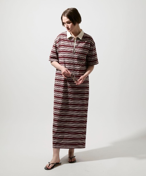 leswel(レスウェル)の「【M/L】マルチボーダーポロワンピース(ワンピース・レディース・エンジ/グレー/ブラック・M/L)」の19枚目の写真