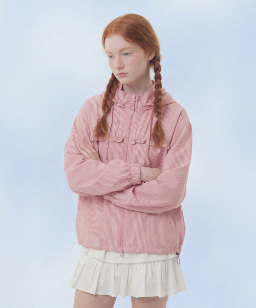 MASMARULEZ APPAREL(マスマルールズ アパレル)の「Check Frill Windbreaker Jacket_Pink(ナイロンジャケット・レディース・PINK・ONE SIZE)」の13枚目の写真