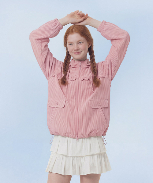MASMARULEZ APPAREL(マスマルールズ アパレル)の「Check Frill Windbreaker Jacket_Pink(ナイロンジャケット・レディース・PINK・ONE SIZE)」の12枚目の写真
