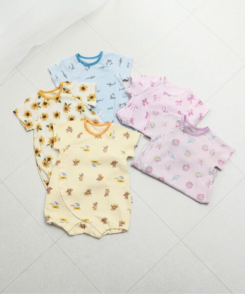 apres les cours(アプレレクール)の「ぽこぽこ総柄ロンパス(ロンパース・キッズ・サックスブルー/ピンク/ラベンダー/オレンジ/イエロー・60/70/80)」の14枚目の写真