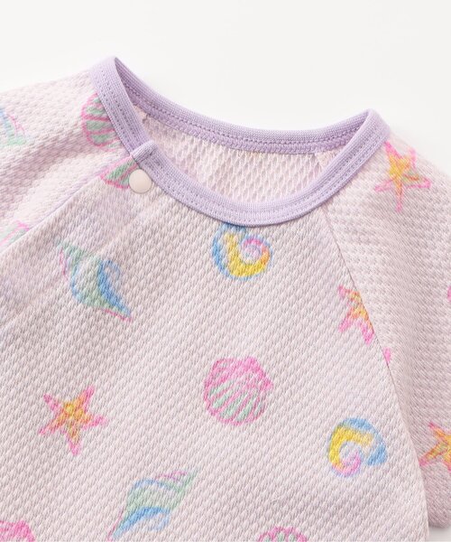 apres les cours(アプレレクール)の「ぽこぽこ総柄ロンパス(ロンパース・キッズ・サックスブルー/ピンク/ラベンダー/オレンジ/イエロー・60/70/80)」の17枚目の写真