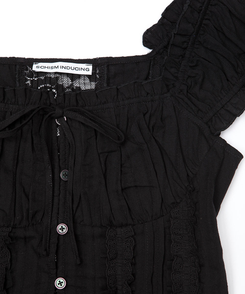 SCHISM INDUCING(スキズムインデューシング)の「COQUETTE BLOUSE BLACK(シャツ/ブラウス・レディース・その他・FREE)」の4枚目の写真