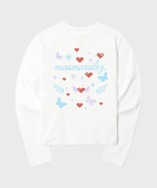 MASMARULEZ APPAREL（マスマルールズ アパレル）の「Cross Doodle Long Sleeve_White（Tシャツ/カットソー・レディース・ホワイト・ONE SIZE）」の4枚目の写真
