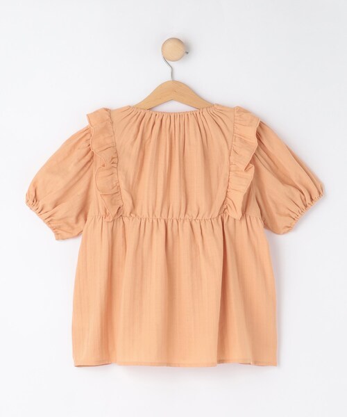 SHOO・LA・RUE(シューラルー)の「【100-150cm】クロシェチュニックブラウス(チュニック・キッズ・オレンジ系/ブラック・10/11/12/13/14/15 )」の4枚目の写真
