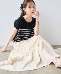 mil（ミル）の「コットンライク楊柳 ティアードスカート【587211】（スカート）」