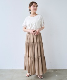mil（ミル）の「コットンライク楊柳 ティアードスカート【587211】（スカート）」