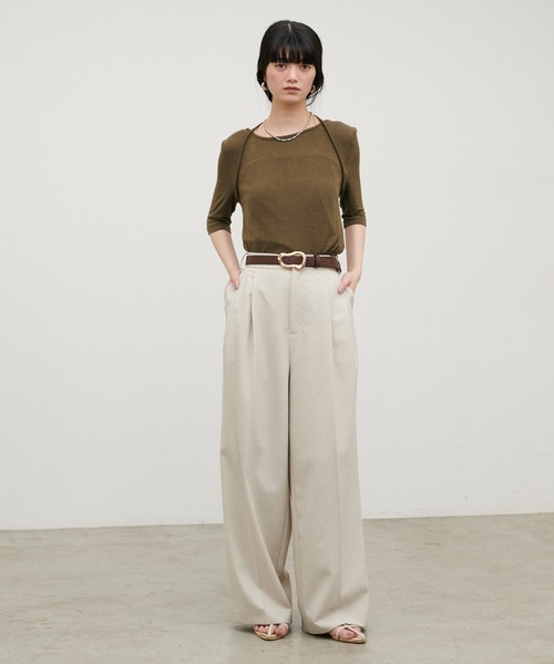 LARUTA（ラルータ）の「【LARUTA】ホルターネック風半袖カットソー（Tシャツ/カットソー・レディース・ブラック/パープル/カーキ/アイボリー・FREE）」の19枚目の写真