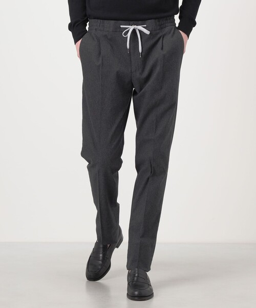 PT TORINO(ピーティートリノ)の「PT TORINO SOFT 1P JOGGER コットンストレッチ 1プリーツイージースラックス(スラックス・メンズ・ライトグレー/チャコールグレー・46/48/44)」の4枚目の写真