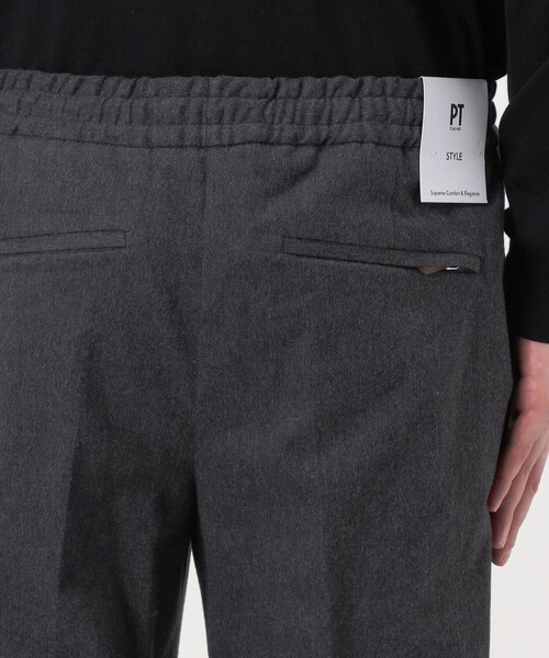 PT TORINO(ピーティートリノ)の「PT TORINO SOFT 1P JOGGER コットンストレッチ 1プリーツイージースラックス(スラックス・メンズ・ライトグレー/チャコールグレー・46/48/44)」の10枚目の写真