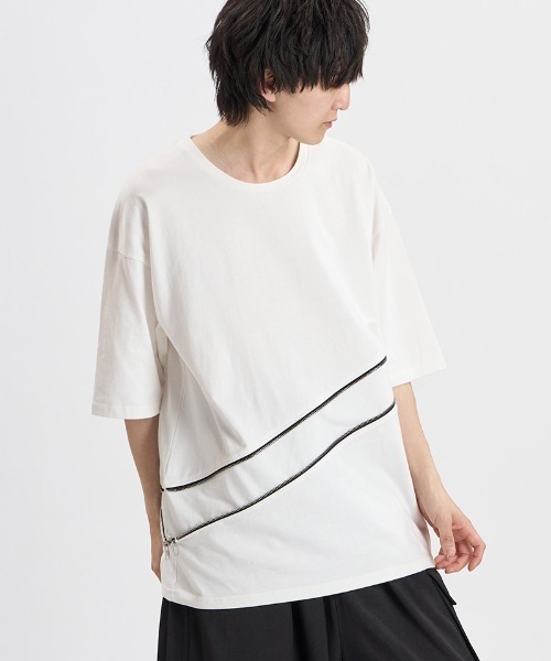 NO ID.(ノーアイディ)の「mt10531- 2WAY-ZIP-T Tシャツ(458006-494T)(Tシャツ/カットソー・メンズ・ブラック/グレー/ホワイト・ONE SIZE)」の13枚目の写真