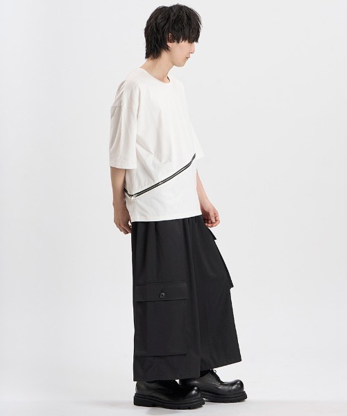 NO ID.(ノーアイディ)の「mt10531- 2WAY-ZIP-T Tシャツ(458006-494T)(Tシャツ/カットソー・メンズ・ブラック/グレー/ホワイト・ONE SIZE)」の15枚目の写真