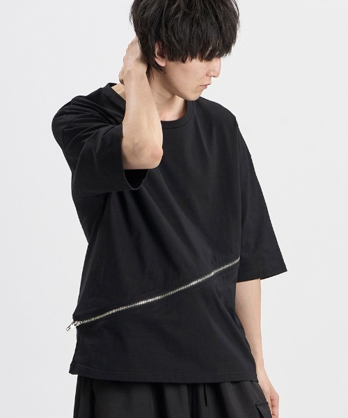 NO ID.(ノーアイディ)の「mt10531- 2WAY-ZIP-T Tシャツ(458006-494T)(Tシャツ/カットソー・メンズ・ブラック/グレー/ホワイト・ONE SIZE)」の22枚目の写真