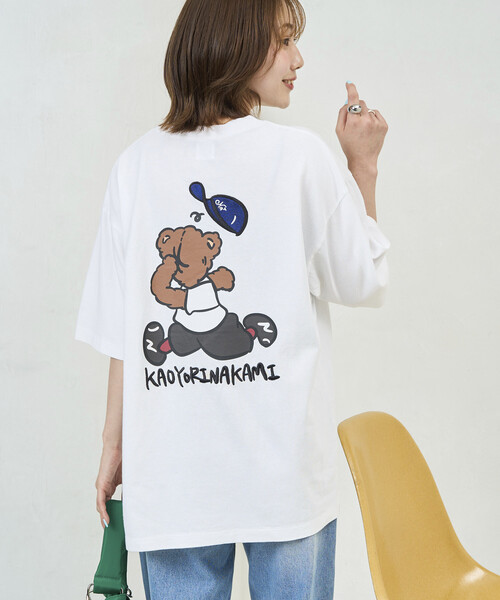 kaoyorinakami(カオヨリナカミ)の「kaoyorinakami × FREAK'S STORE/カオヨリナカミ 別注 ハシリパンチベア Tee(Tシャツ/カットソー・メンズ・ベージュ/オフホワイト/チャコールグレー・MEDIUM/LARGE/SMALL)」の1枚目の写真
