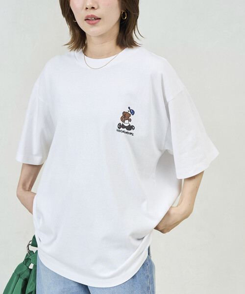 kaoyorinakami(カオヨリナカミ)の「kaoyorinakami × FREAK'S STORE/カオヨリナカミ 別注 ハシリパンチベア Tee(Tシャツ/カットソー・メンズ・ベージュ/オフホワイト/チャコールグレー・MEDIUM/LARGE/SMALL)」の4枚目の写真
