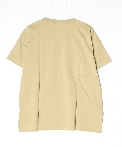 DOUBLE STEAL(ダブルスティール)の「20/-天竺 ポケット付き Vネック Tシャツ(無地)(Tシャツ/カットソー・レディース・グレイッシュベージュ/グリーン/ブルーグレー・MEDIUM)」の4枚目の写真