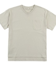 20/-天竺 ポケット付き Vネック Tシャツ(無地)