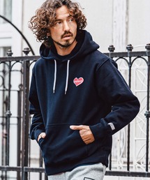 mpa4153- Heart Puff Print 12oz Fleece Hoodie パーカー(F26A200)