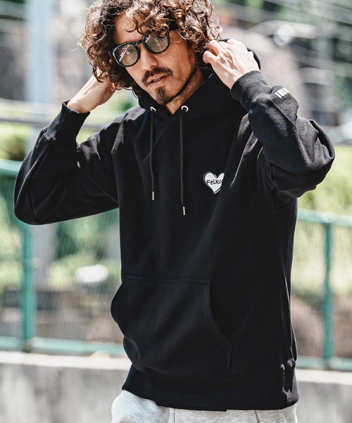 felkod(フィルコッド)の「mpa4153- Heart Puff Print 12oz Fleece Hoodie パーカー(F26A200)(パーカー・メンズ・ホワイト/ネイビー/ブラック・S/M/L/XL)」の2枚目の写真