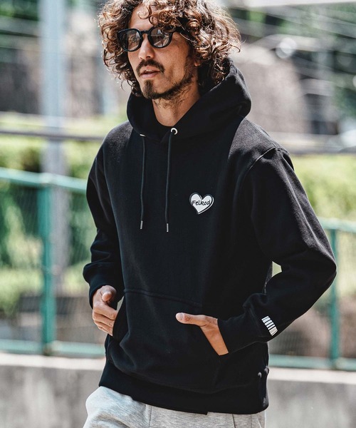 felkod(フィルコッド)の「mpa4153- Heart Puff Print 12oz Fleece Hoodie パーカー(F26A200)(パーカー・メンズ・ホワイト/ネイビー/ブラック・S/M/L/XL)」の4枚目の写真