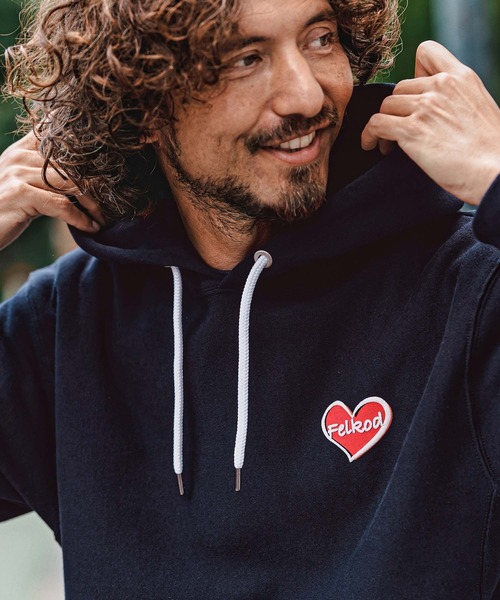 felkod(フィルコッド)の「mpa4153- Heart Puff Print 12oz Fleece Hoodie パーカー(F26A200)(パーカー・メンズ・ホワイト/ネイビー/ブラック・S/M/L/XL)」の8枚目の写真