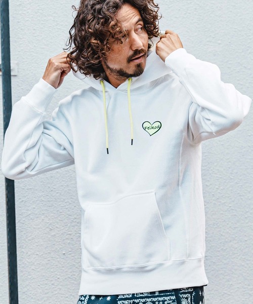 felkod(フィルコッド)の「mpa4153- Heart Puff Print 12oz Fleece Hoodie パーカー(F26A200)(パーカー・メンズ・ホワイト/ネイビー/ブラック・S/M/L/XL)」の12枚目の写真