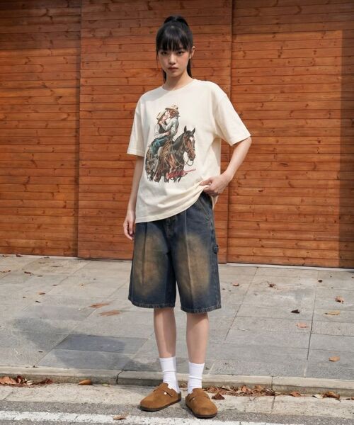 BASIC LABEL（ベーシックラベル）の「Jenna Carpenter Bermuda Denim Shorts 3 Color [BLSD_7501]（その他パンツ・レディース・ブルー/イエロー× ブルー/グレー・X-LARGE/2XL/SMALL/MEDIUM/LARGE）」の7枚目の写真