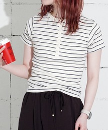 "02"≪Robert P. Miller≫パックT パネルリブ ヘンリーネック Tシャツ