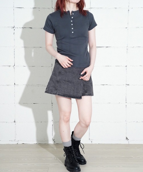 MILLER（ミラー）の「"02"≪Robert P. Miller≫パックT パネルリブ ヘンリーネック Tシャツ（Tシャツ/カットソー・レディース・ホワイト系1/オフホワイト/ブラック/チャコールグレー/ブラック系1・FREE）」の15枚目の写真