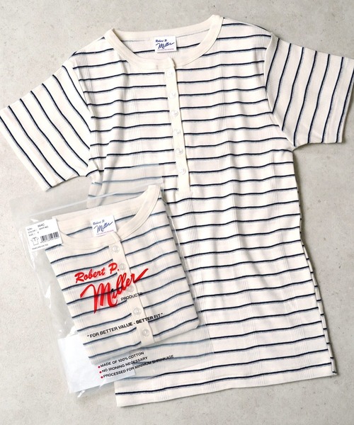 MILLER（ミラー）の「"02"≪Robert P. Miller≫パックT パネルリブ ヘンリーネック Tシャツ（Tシャツ/カットソー・レディース・ホワイト系1/オフホワイト/ブラック/チャコールグレー/ブラック系1・FREE）」の18枚目の写真