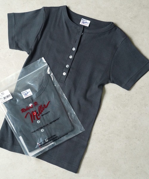 MILLER（ミラー）の「"02"≪Robert P. Miller≫パックT パネルリブ ヘンリーネック Tシャツ（Tシャツ/カットソー・レディース・ホワイト系1/オフホワイト/ブラック/チャコールグレー/ブラック系1・FREE）」の21枚目の写真