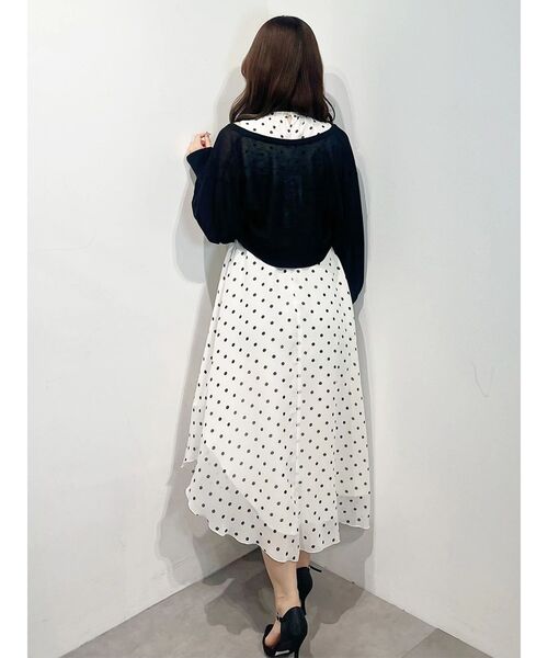 MERCURYDUO(マーキュリーデュオ)の「ドットバイカラーリボンイレヘムワンピース(ワンピース・レディース・ブラック/オフホワイト・FREE)」の15枚目の写真