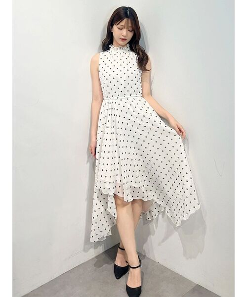 MERCURYDUO(マーキュリーデュオ)の「ドットバイカラーリボンイレヘムワンピース(ワンピース・レディース・ブラック/オフホワイト・FREE)」の16枚目の写真