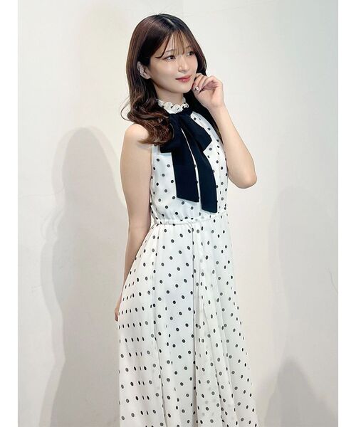 MERCURYDUO(マーキュリーデュオ)の「ドットバイカラーリボンイレヘムワンピース(ワンピース・レディース・ブラック/オフホワイト・FREE)」の21枚目の写真