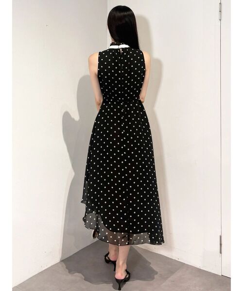 MERCURYDUO(マーキュリーデュオ)の「ドットバイカラーリボンイレヘムワンピース(ワンピース・レディース・ブラック/オフホワイト・FREE)」の12枚目の写真