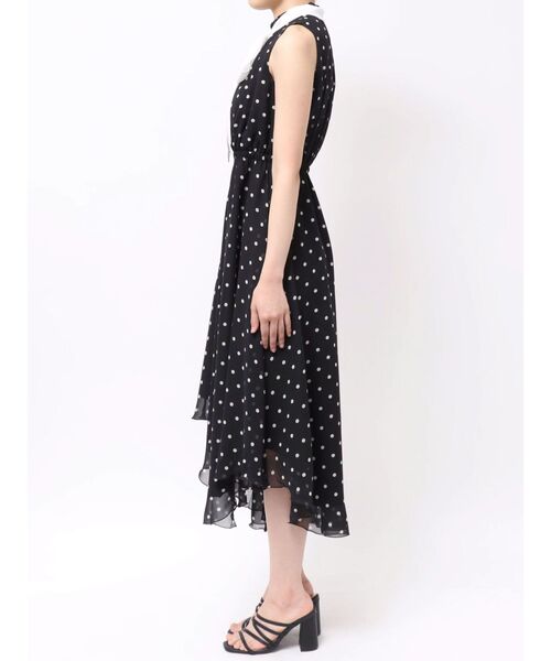 MERCURYDUO(マーキュリーデュオ)の「ドットバイカラーリボンイレヘムワンピース(ワンピース・レディース・ブラック/オフホワイト・FREE)」の15枚目の写真