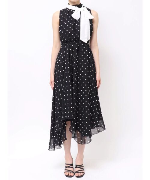 MERCURYDUO(マーキュリーデュオ)の「ドットバイカラーリボンイレヘムワンピース(ワンピース・レディース・ブラック/オフホワイト・FREE)」の20枚目の写真