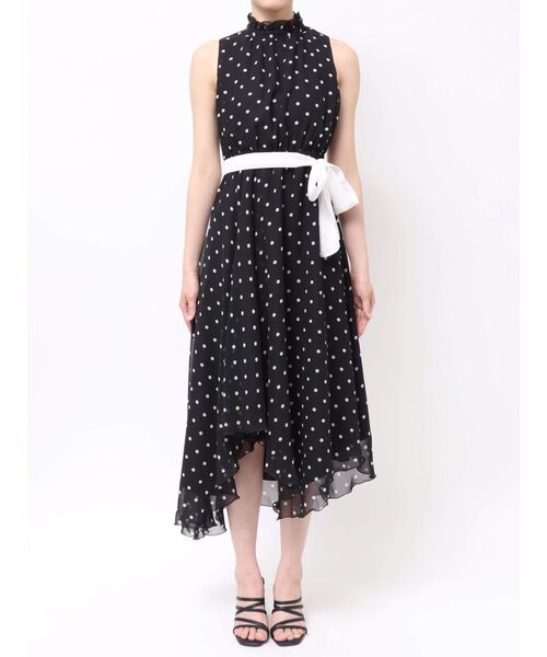 MERCURYDUO(マーキュリーデュオ)の「ドットバイカラーリボンイレヘムワンピース(ワンピース・レディース・ブラック/オフホワイト・FREE)」の21枚目の写真