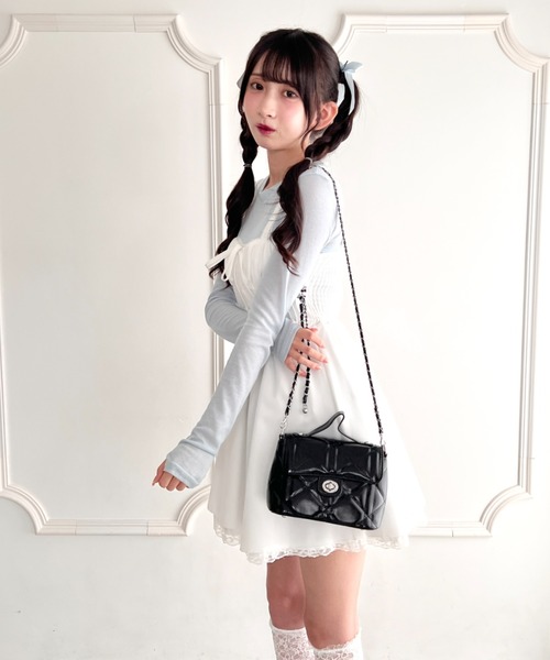 Loueme(ルエム)の「キルティングチェーン2WAYショルダーバッグ(ショルダーバッグ・レディース・ピンク/オフホワイト/ブラック・FREE)」の14枚目の写真