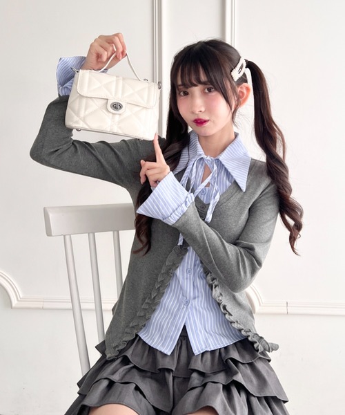Loueme(ルエム)の「キルティングチェーン2WAYショルダーバッグ(ショルダーバッグ・レディース・ピンク/オフホワイト/ブラック・FREE)」の5枚目の写真