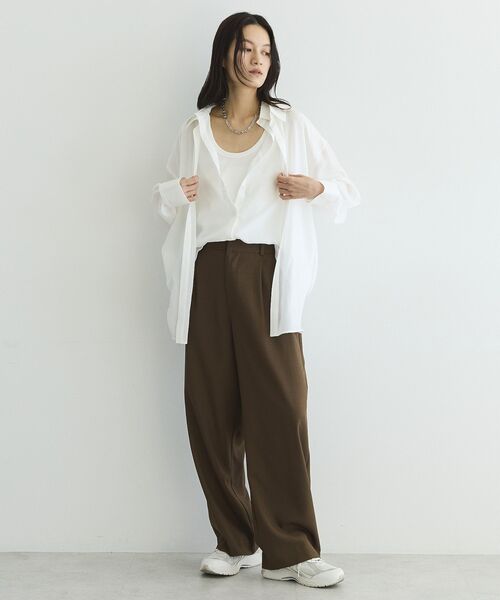 GARAGE OF GOOD CLOTHING(ガレージオブグッドクロージング)の「1タックストレートパンツ(その他パンツ・レディース・ブラウン・38)」の6枚目の写真