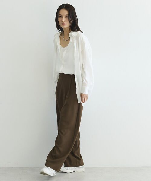 GARAGE OF GOOD CLOTHING(ガレージオブグッドクロージング)の「1タックストレートパンツ(その他パンツ・レディース・ブラウン・38)」の7枚目の写真