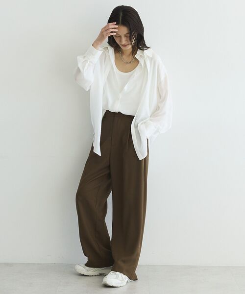 GARAGE OF GOOD CLOTHING(ガレージオブグッドクロージング)の「1タックストレートパンツ(その他パンツ・レディース・ブラウン・38)」の11枚目の写真